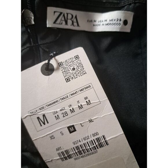 ZARA Dress ZW Collection Size Medium Black Voluminous Taffeta‎ Mini - Picture 10 of 12